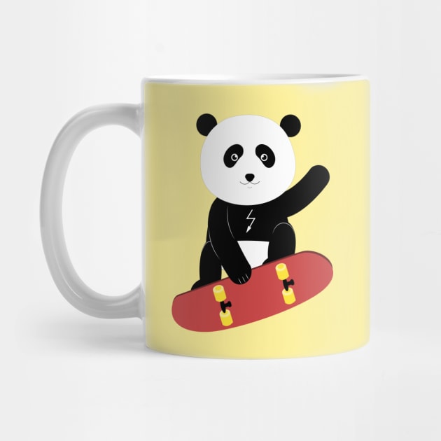 Panda on a skateboard by grafart